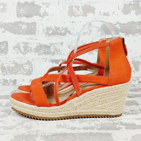 Eileen Fisher Shoes - NEW Eileen Fisher Wanda Orange Leather Espadrille Sandals X95